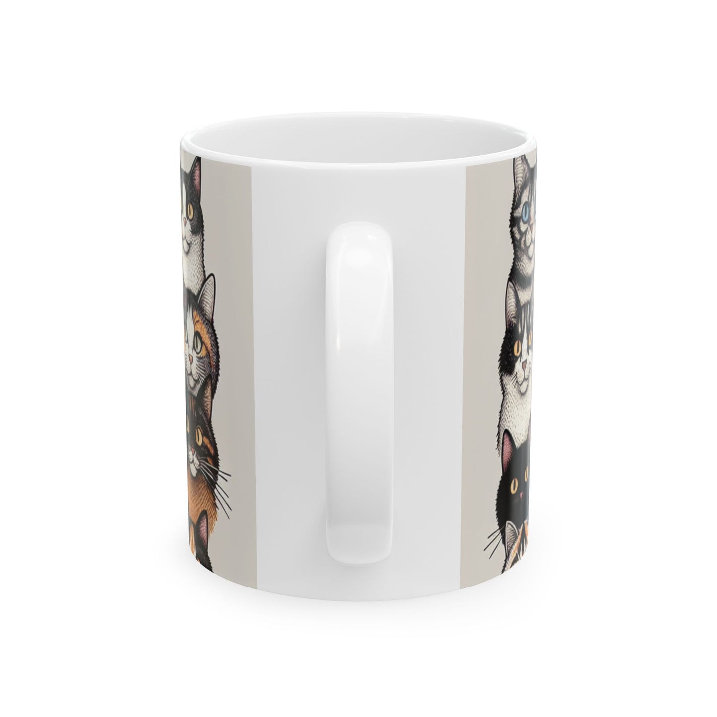 Crazy Cat Lady White Ceramic Mug, (11oz)