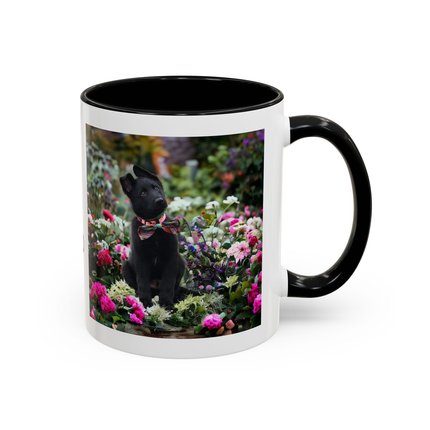 Black German Shepherd DOG MOM Accent Coffee Mug, 11oz