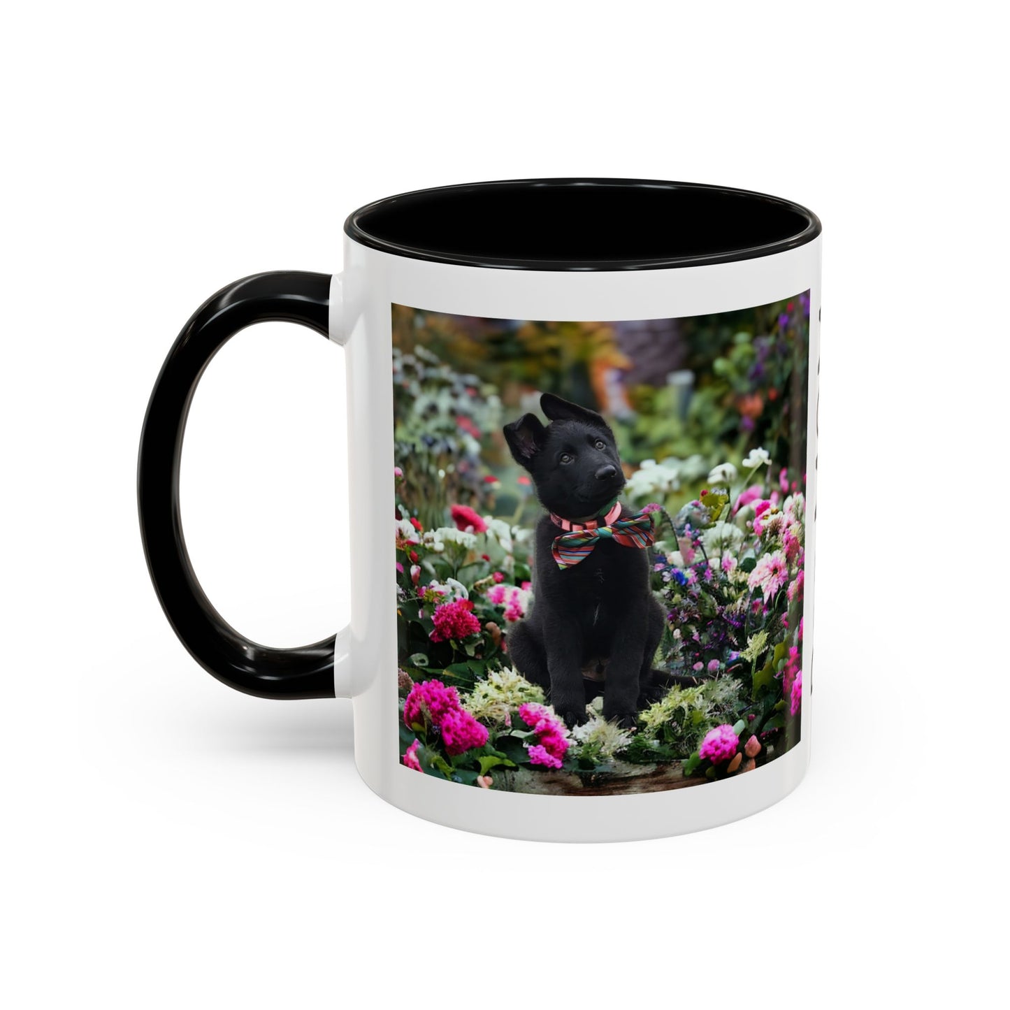 Black German Shepherd DOG MOM Accent Coffee Mug, 11oz