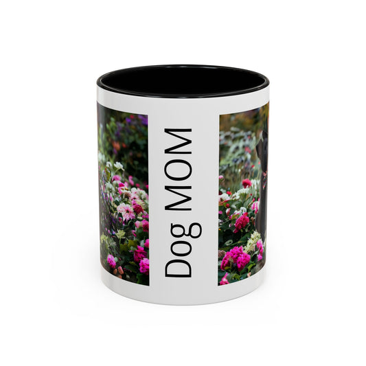 Black German Shepherd DOG MOM Accent Coffee Mug, 11oz