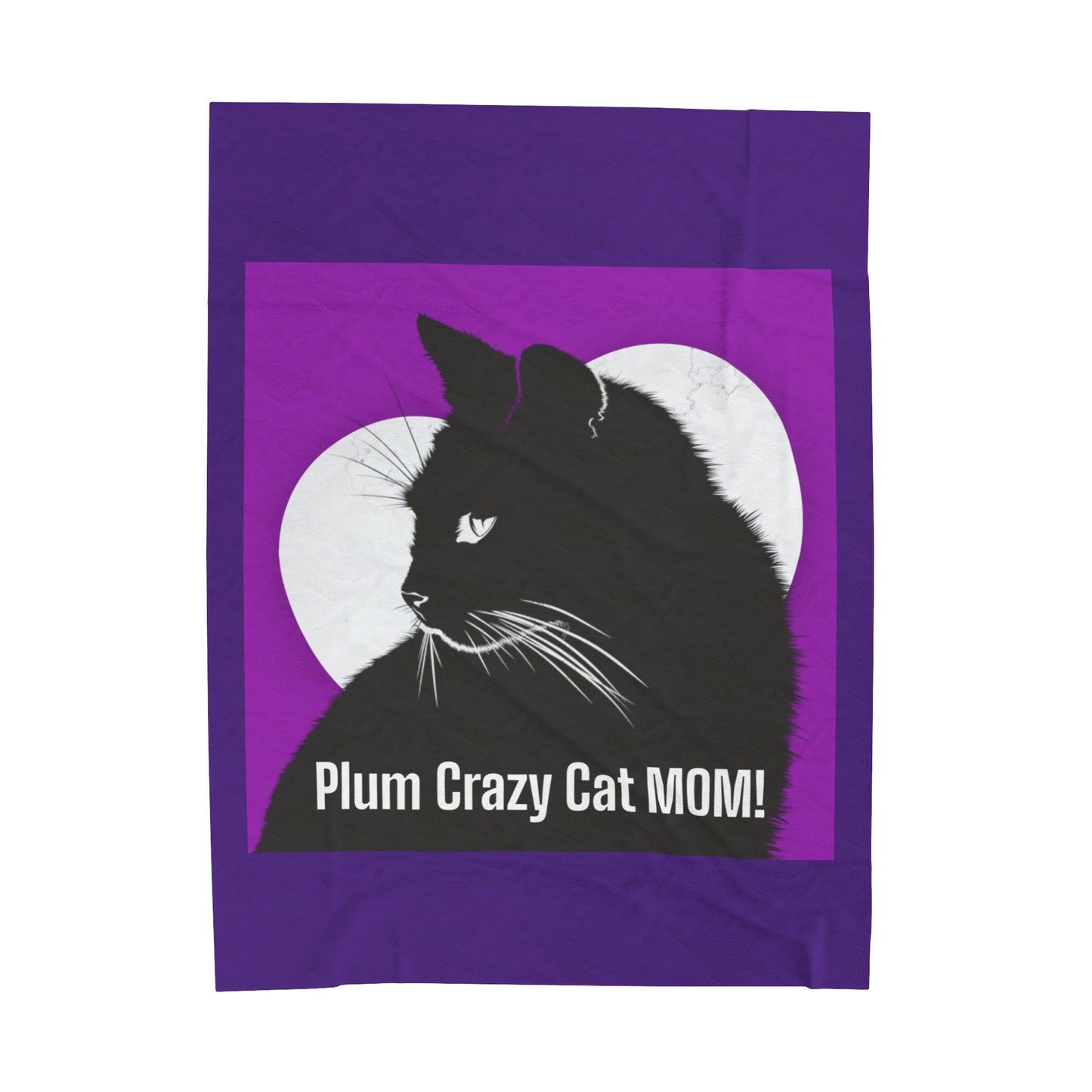 PLUM CRAZY CAT MOM Velveteen Plush Blanket