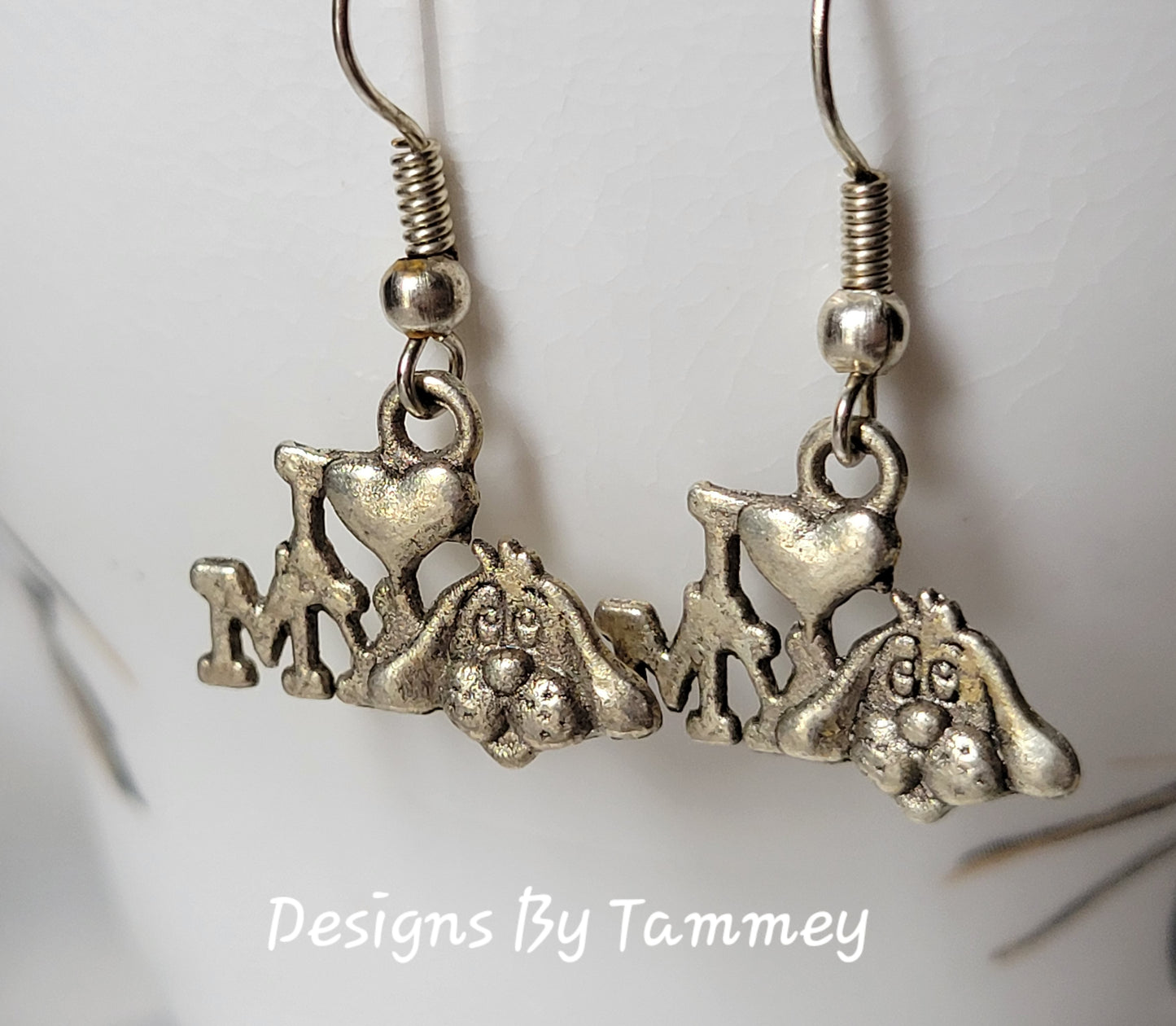 Dog Earrings "I LOVE MY DOG" Dangle Drop Style Fashion Earrings