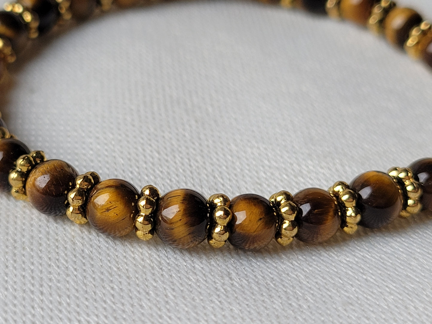 Tiger's Eye Crystal Gemstone Inspirational Beaded Bracelet "Stretchy"