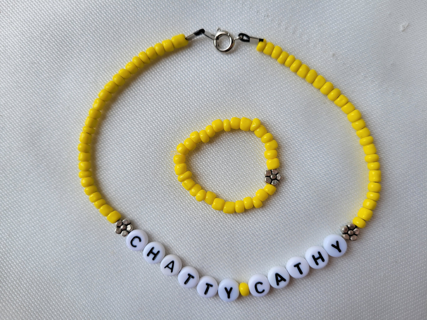 Chatty Cathy Yellow Flower Name Necklace Set