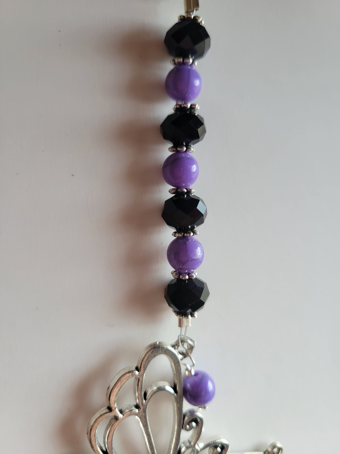 Butterfly and Crystal Bling Key Chain (Black/Purple)