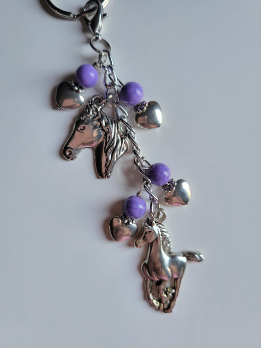 Horse Key Chain/Zipper Pull/Purse Decor (Purple)