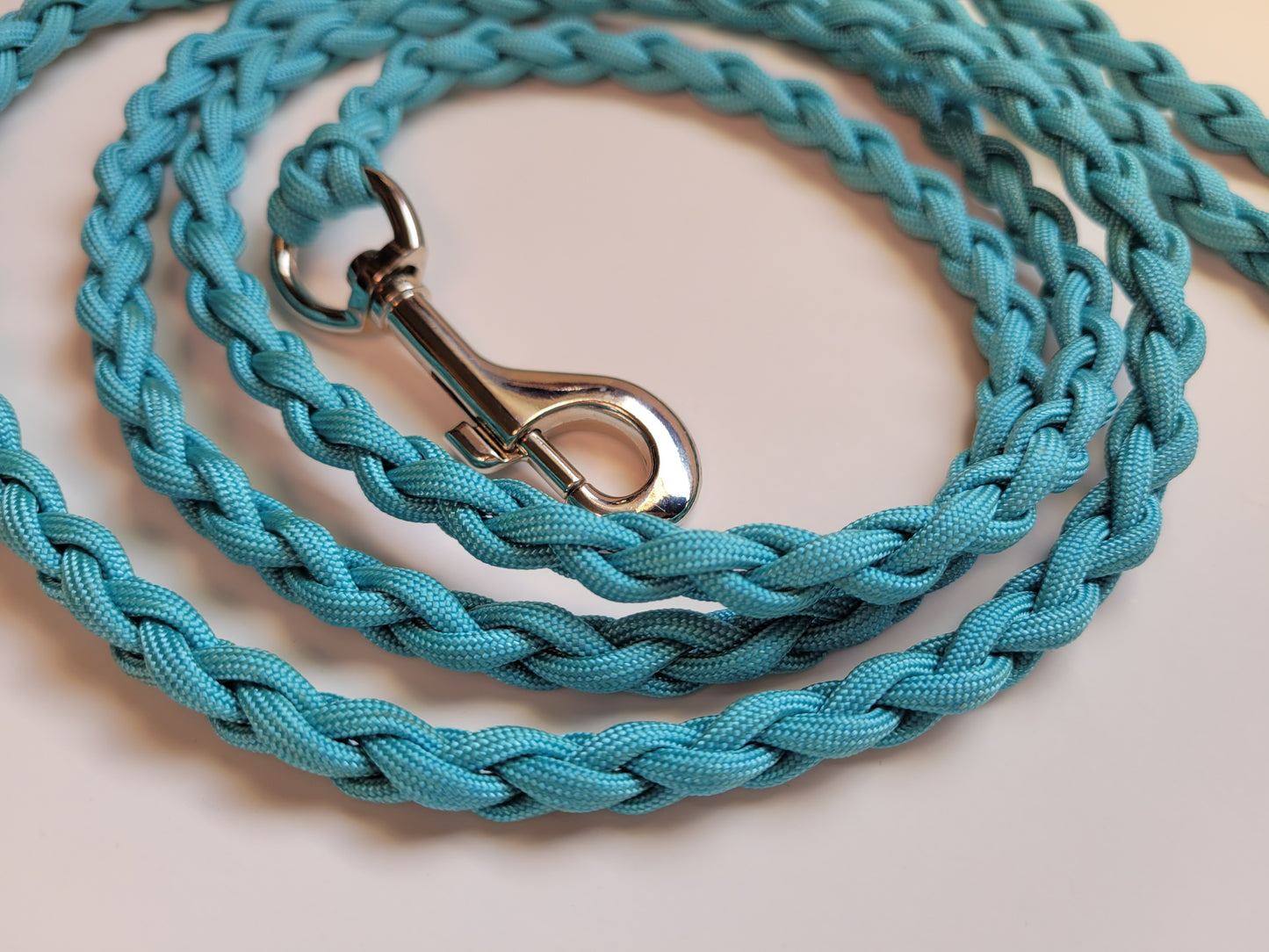 Paracord Braided Dog Leash Lead 5 1/2 ft (Turquoise Blue) Med or Lg Dog Training Walking