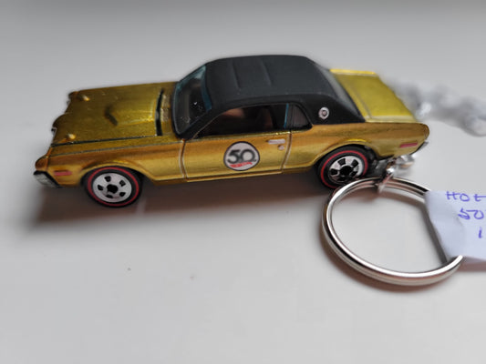 Diecast Car Keychain Hot Wheels 50th Anniv. 68 COUGAR (Gold)