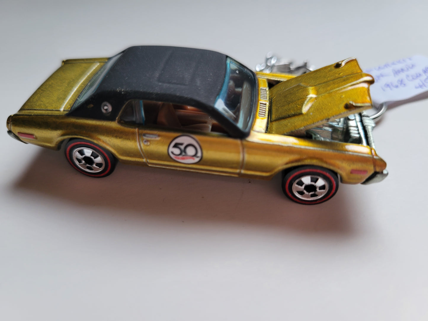 Diecast Car Keychain Hot Wheels 50th Anniv. 68 COUGAR (Gold)