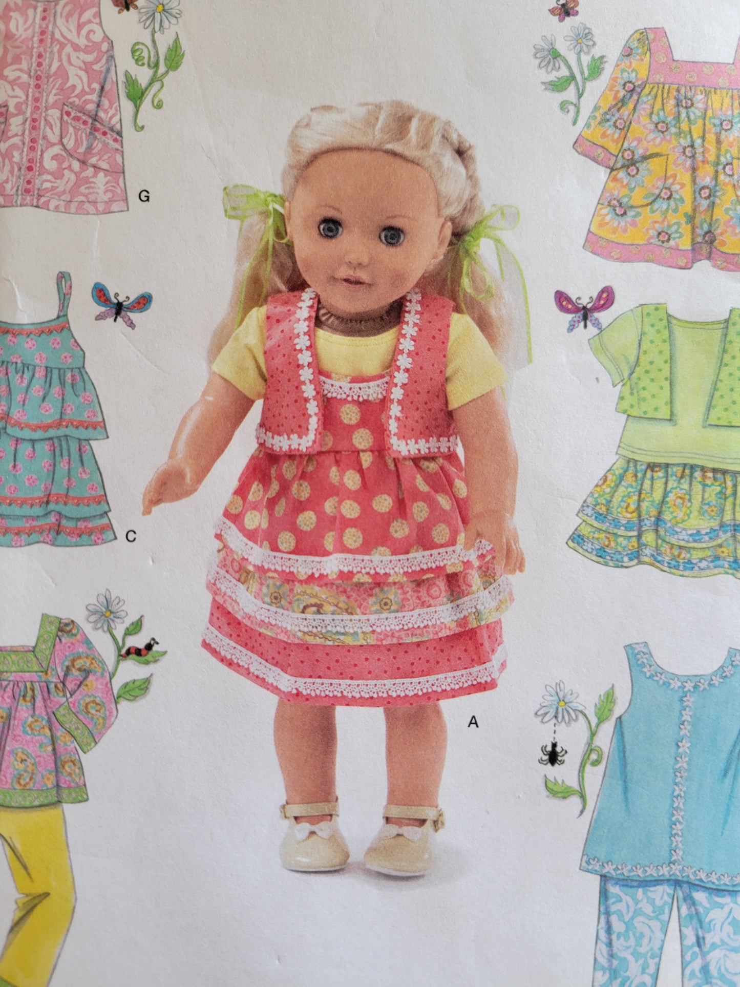 Simplicity #2296 18" Doll Sewing Pattern Dress Top Pants Vest