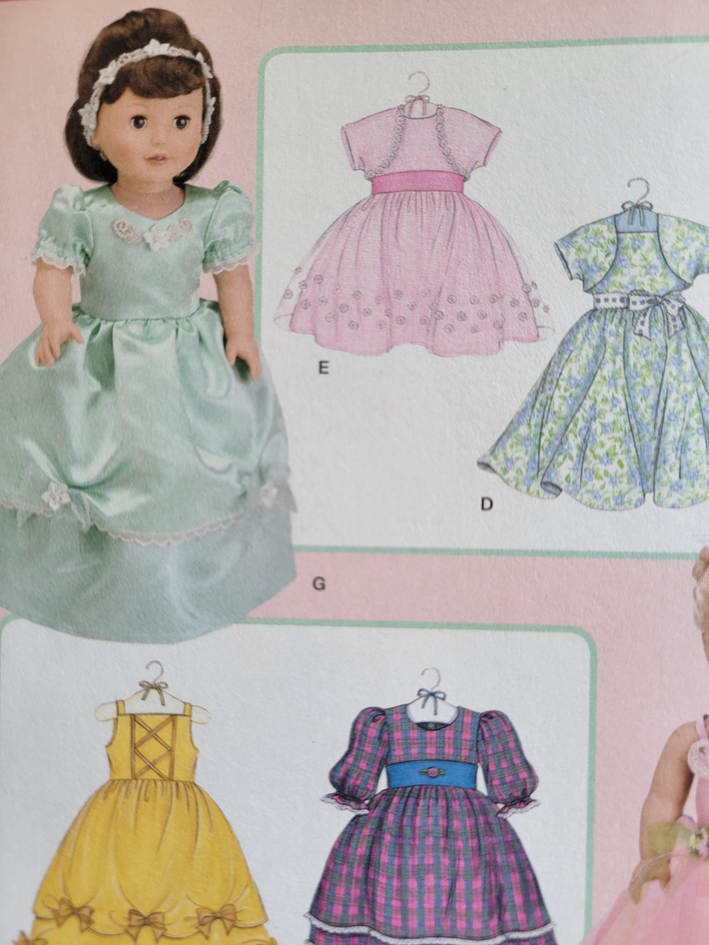 Simplicity #3547 18" Doll Sewing Pattern Dress, Gown