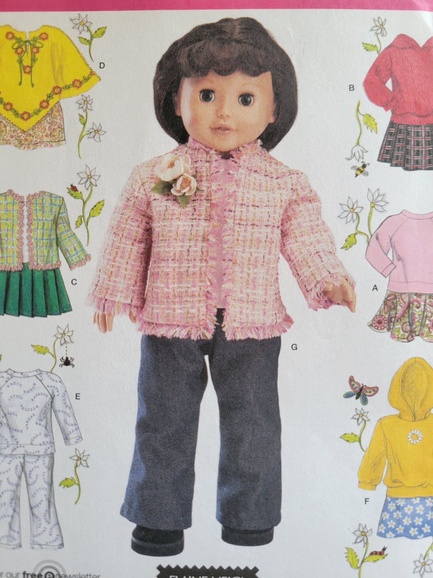 Simplicity #4297 18" Doll Sewing Pattern Skirt, Hoodie, Jacket, Jeans, Poncho