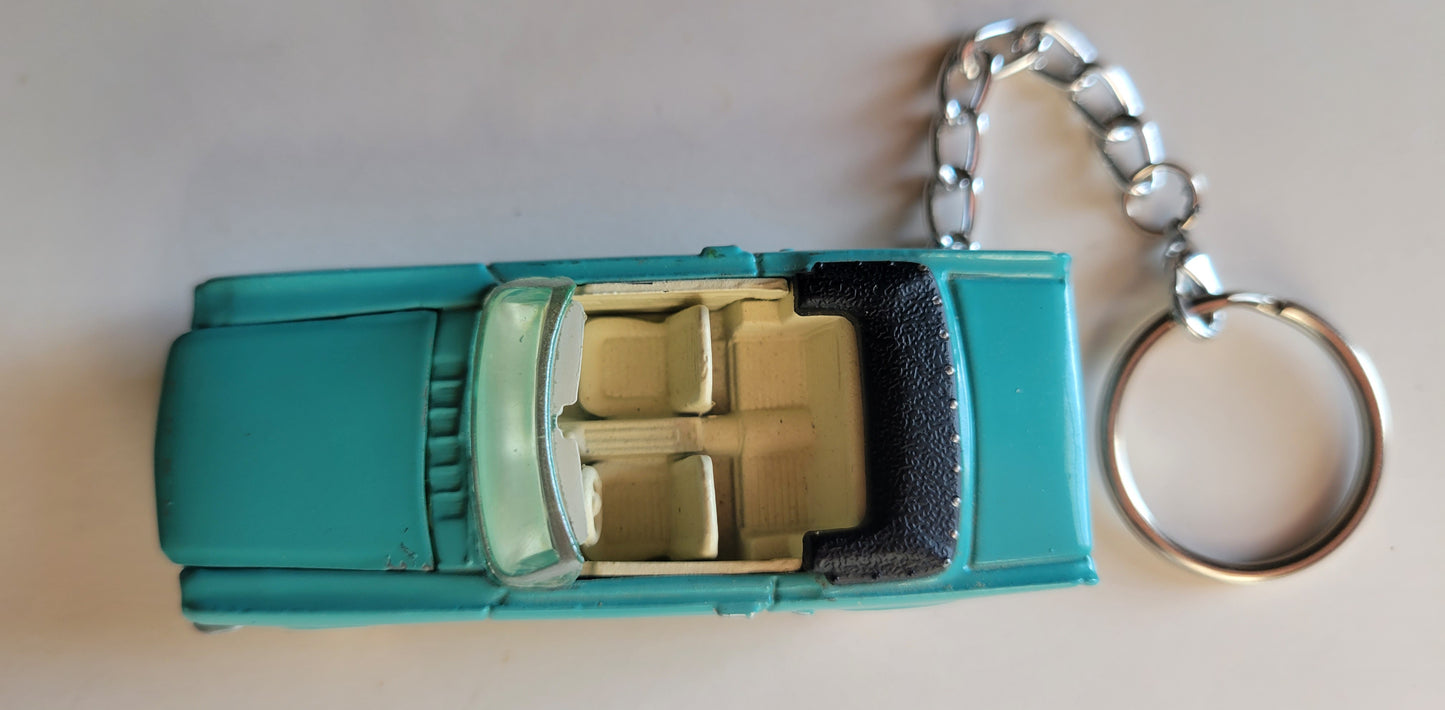 Diecast Car Keychain Johnny Lightening MUSTANG Convertible (Turquoise Blue)