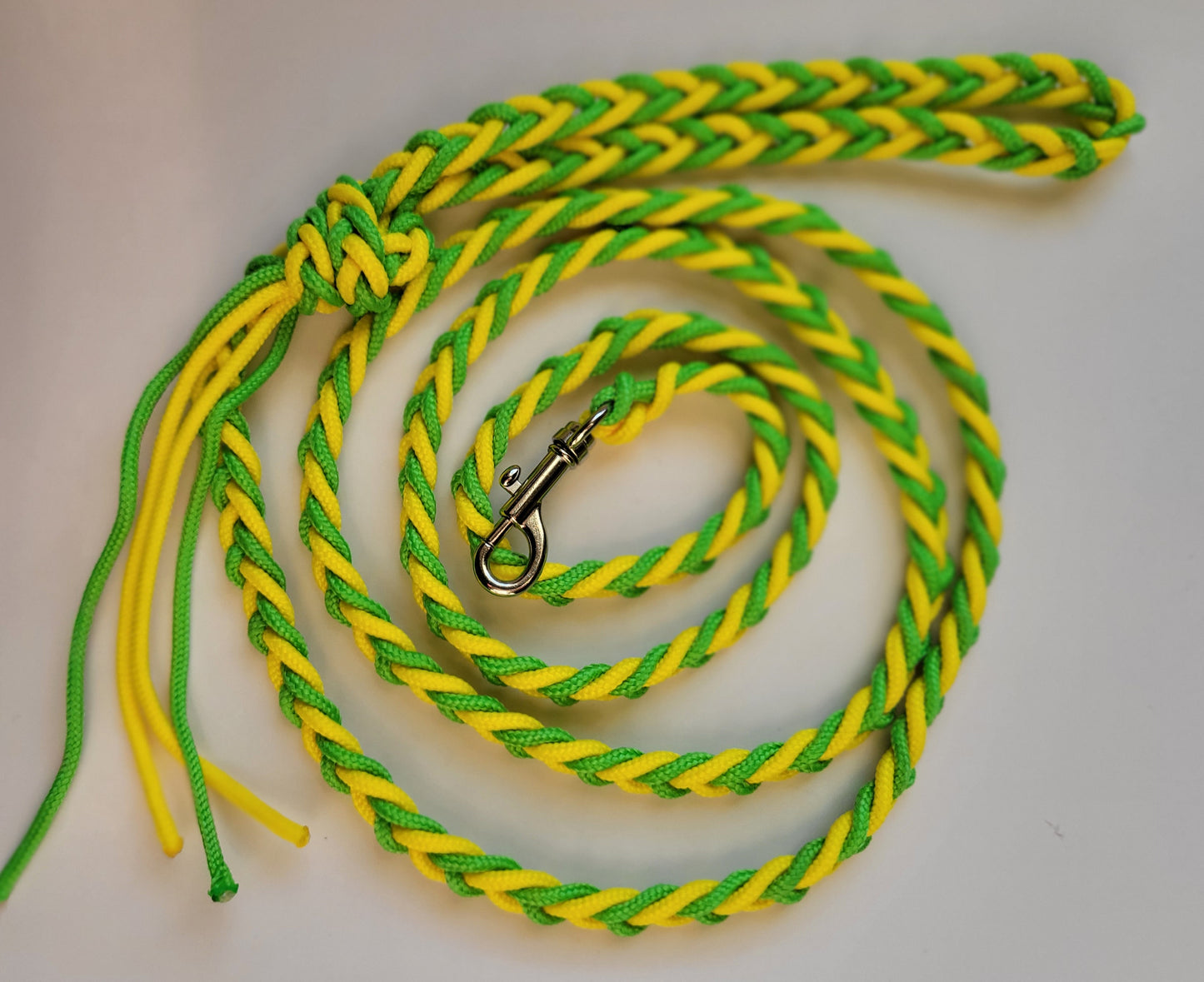 Paracord Braided Dog Leash Lead  ft (Bright Yellow & Green) Sm to Med Dog Training Walking