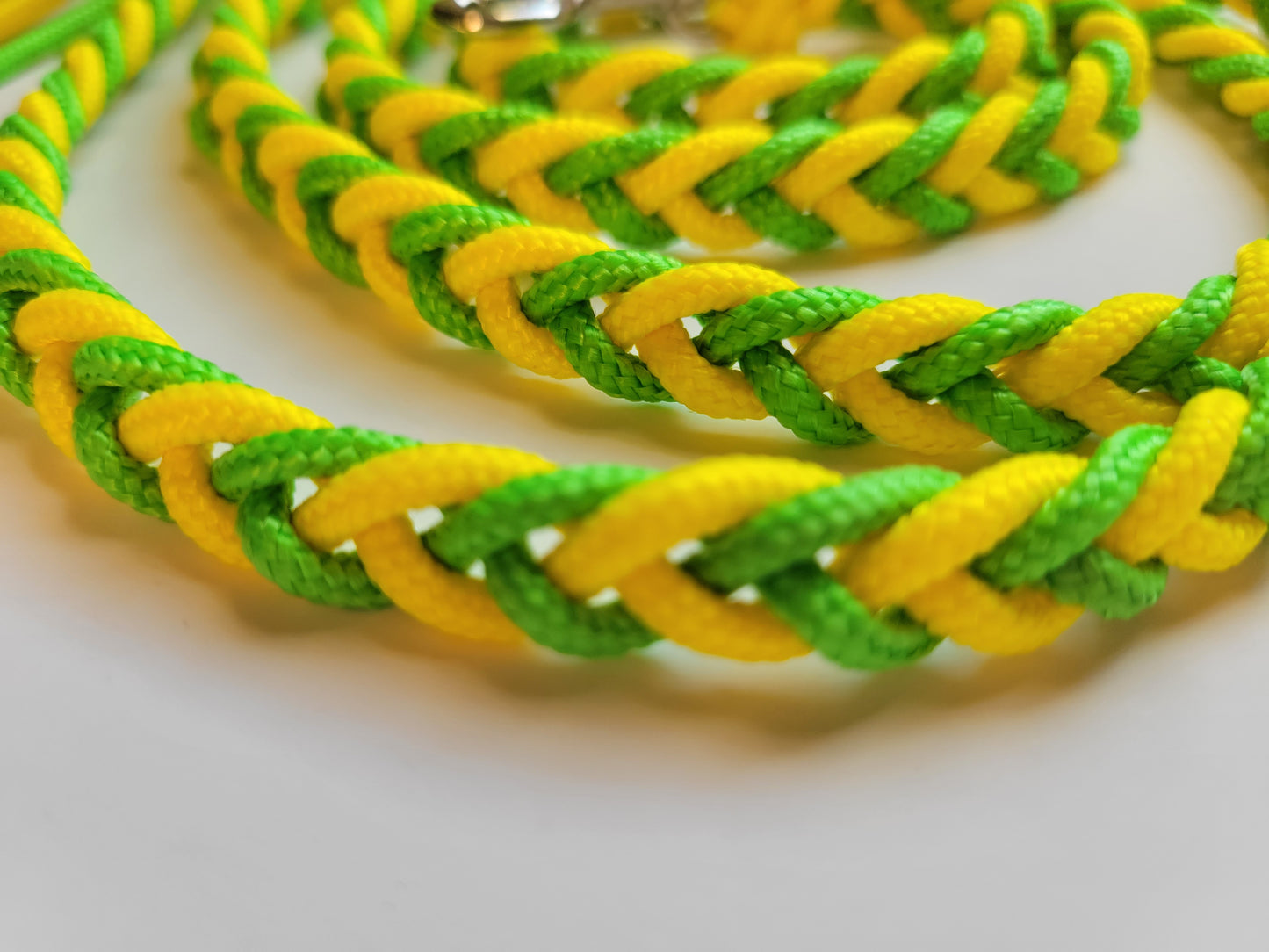 Paracord Braided Dog Leash Lead  ft (Bright Yellow & Green) Sm to Med Dog Training Walking