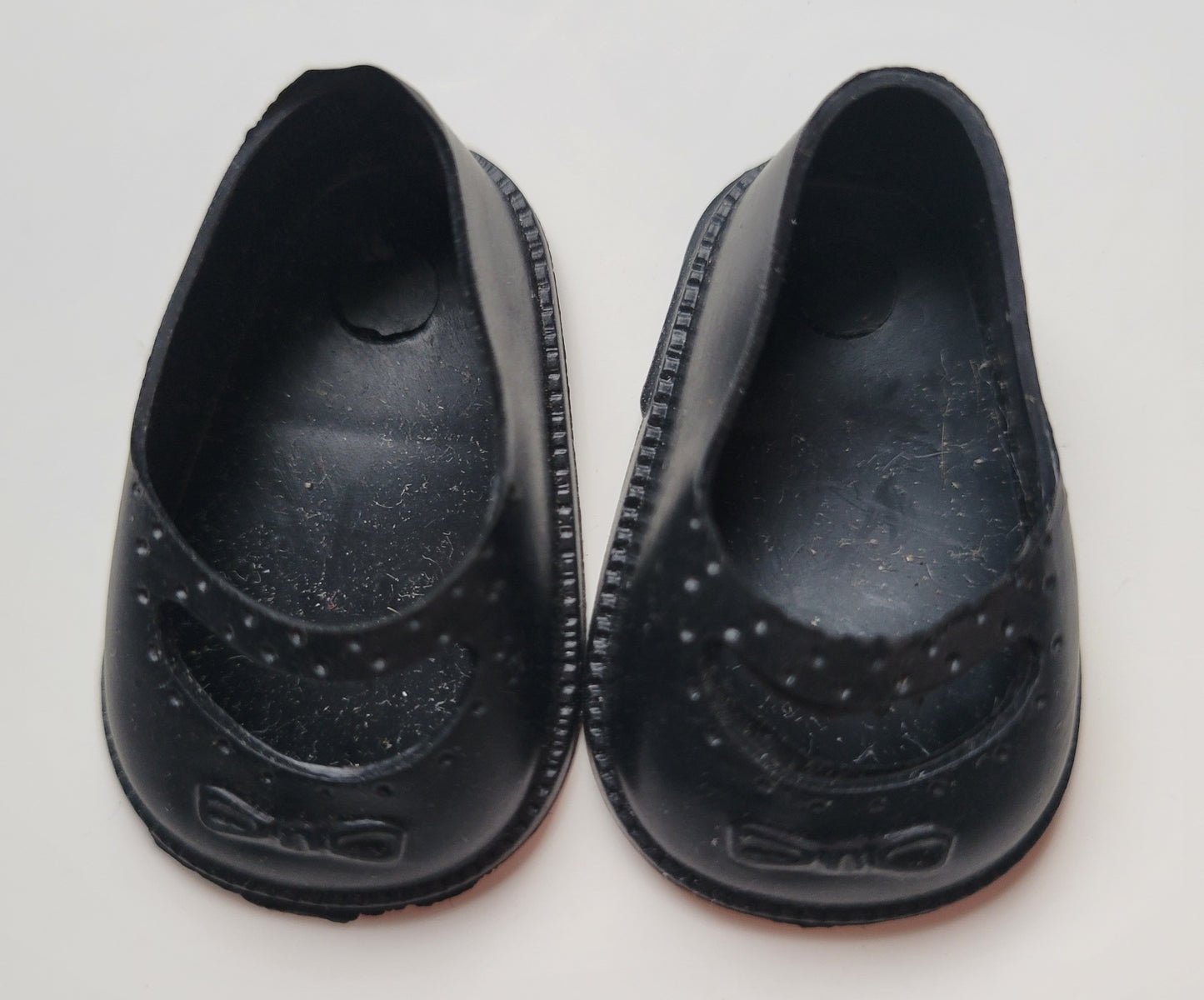 Doll Shoes Fit 10" Anne Estelle Dolls Black  Rubber Slip Ons