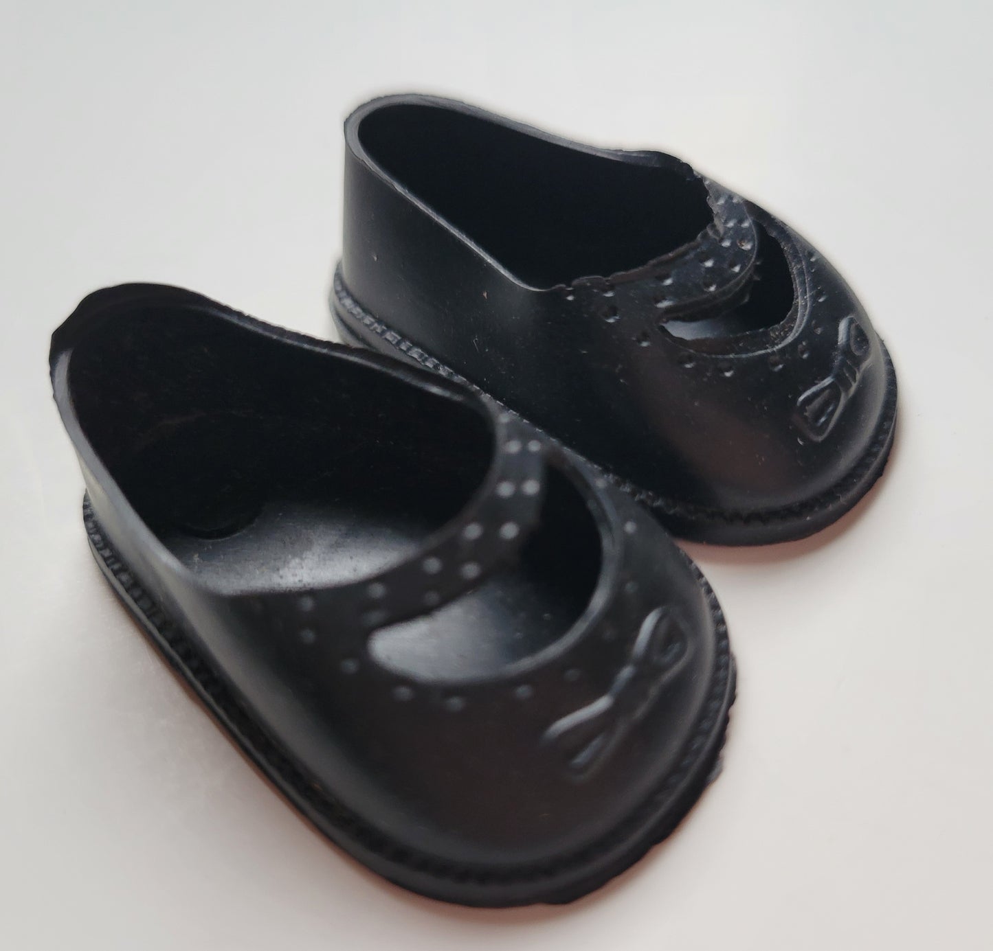 Doll Shoes Fit 10" Anne Estelle Dolls Black  Rubber Slip Ons