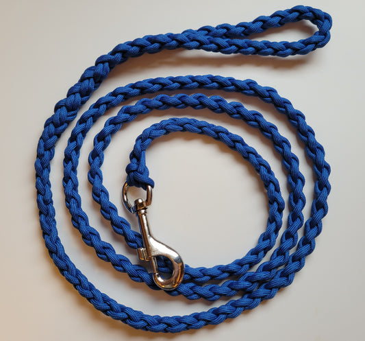 Paracord Braided Dog Leash Lead 6ft (Royal Blue) Med or Lg Dog Training Walking