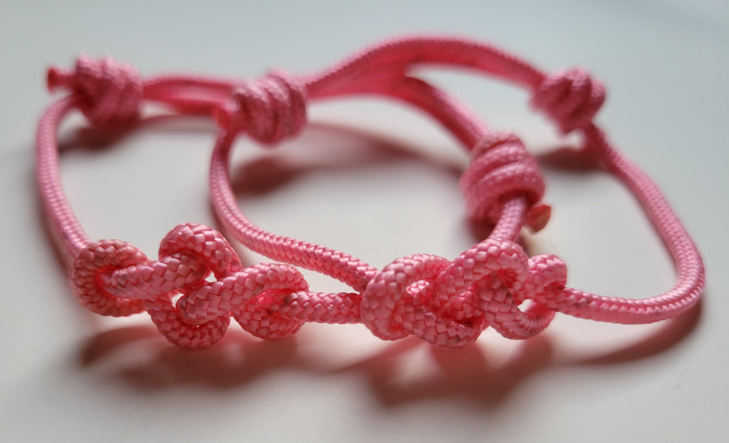 Best Friends Eternity Knot Matching Set Paracord Friendship Bracelets (Pink)