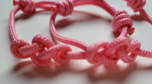 Best Friends Eternity Knot Matching Set Paracord Friendship Bracelets (Pink)