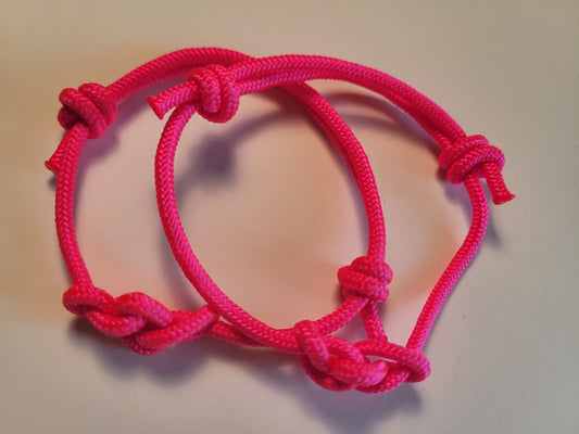 Best Friends Eternity Knot Matching Set Paracord Friendship Bracelets (Hot Pink)