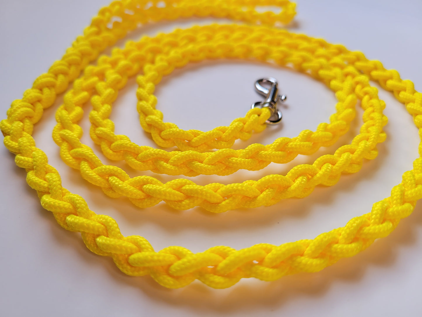 Paracord Braided Leash Lead 6 ft (Yellow) Puppy Cat Sm to Med Dog Walking Training