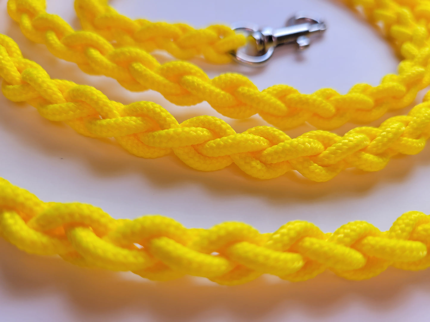 Paracord Braided Leash Lead 6 ft (Yellow) Puppy Cat Sm to Med Dog Walking Training