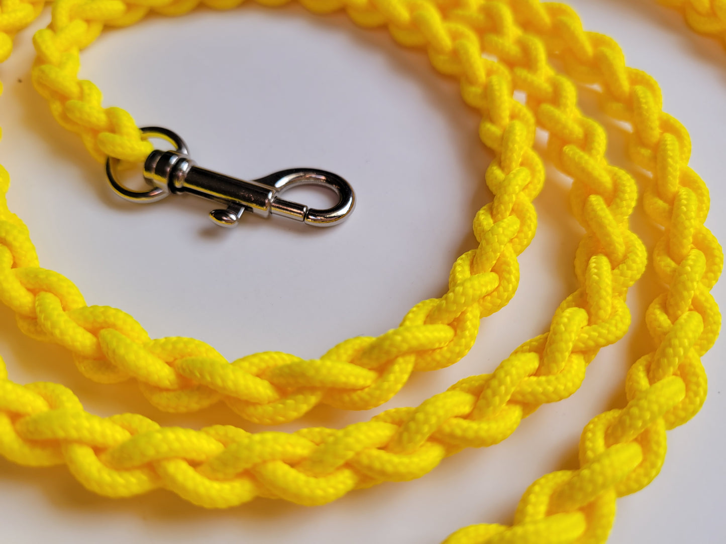 Paracord Braided Leash Lead 6 ft (Yellow) Puppy Cat Sm to Med Dog Walking Training