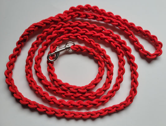 Paracord Braided Leash Lead 6 ft (Red) Puppy Cat Sm to Med Dog Training Walking