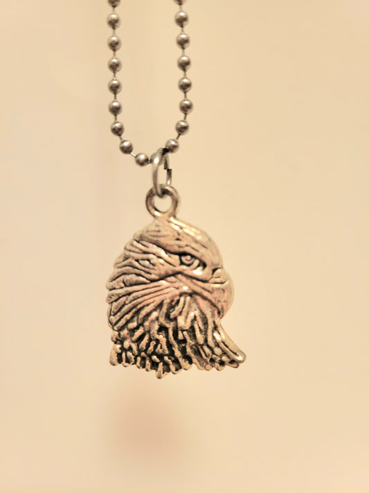 EAGLE Head Silver Charm Pendant Necklace Kids,Youth, Teens, Adults
