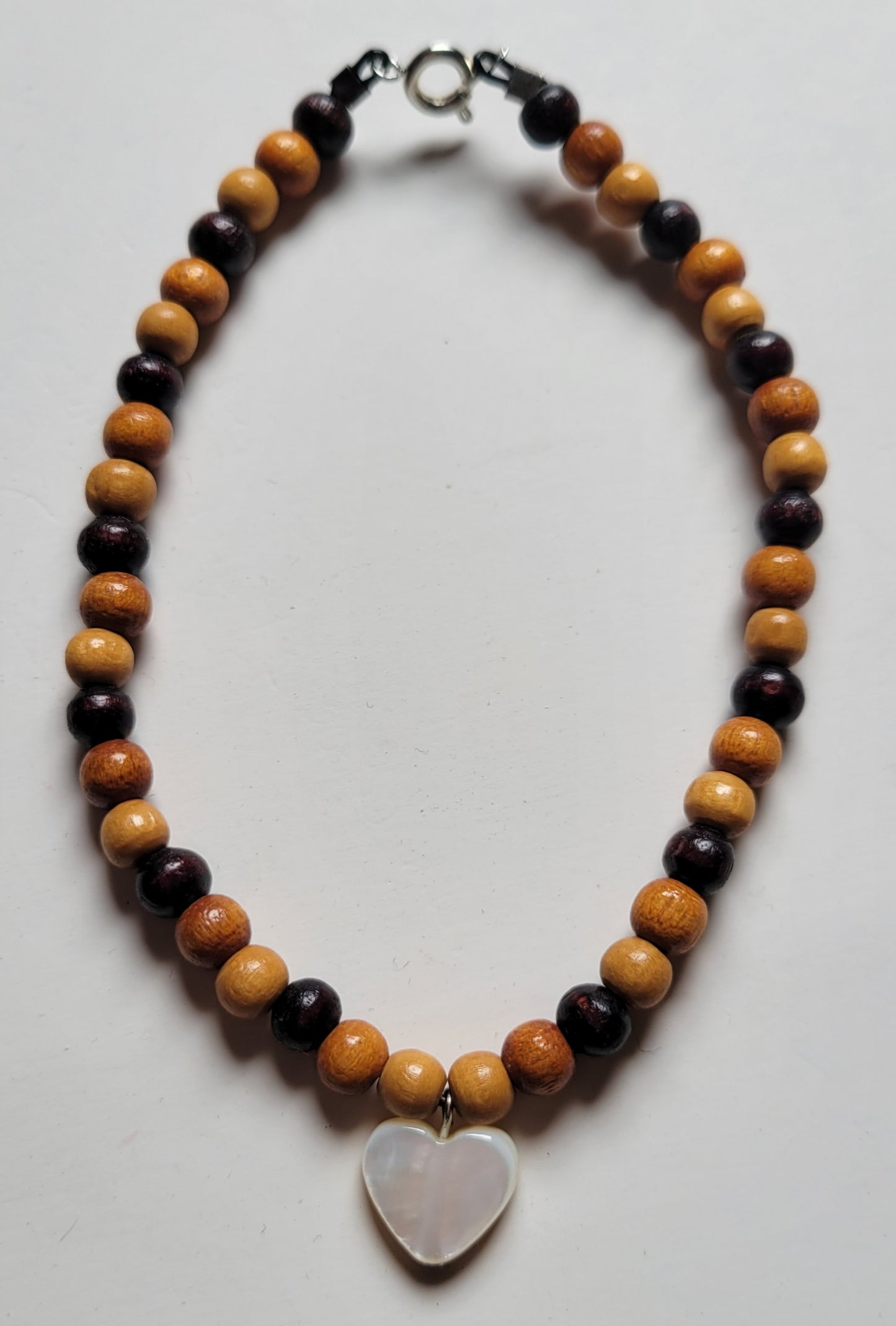Doll Necklace For 18 Inch Doll HEART Wood Beads fits 18 Inch American Girl Dolls