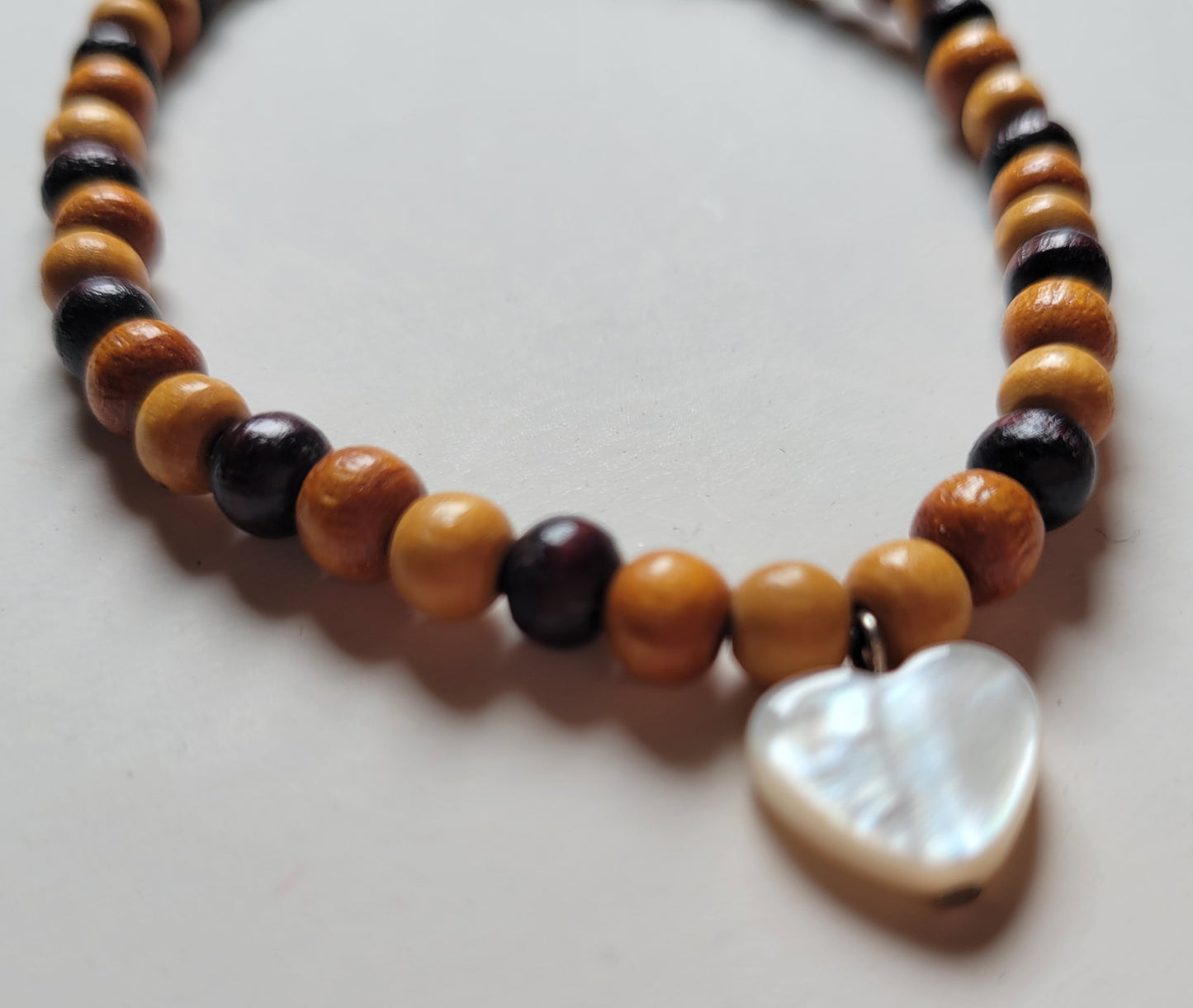 Doll Necklace For 18 Inch Doll HEART Wood Beads fits 18 Inch American Girl Dolls