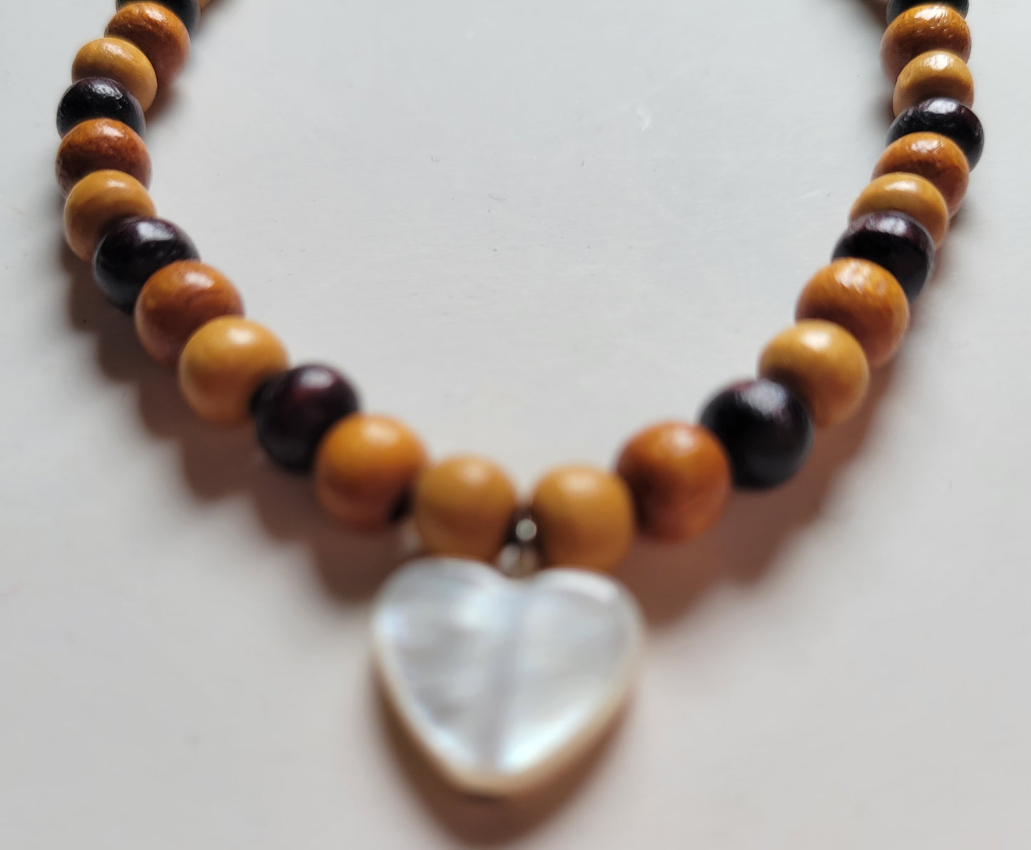 Doll Necklace For 18 Inch Doll HEART Wood Beads fits 18 Inch American Girl Dolls