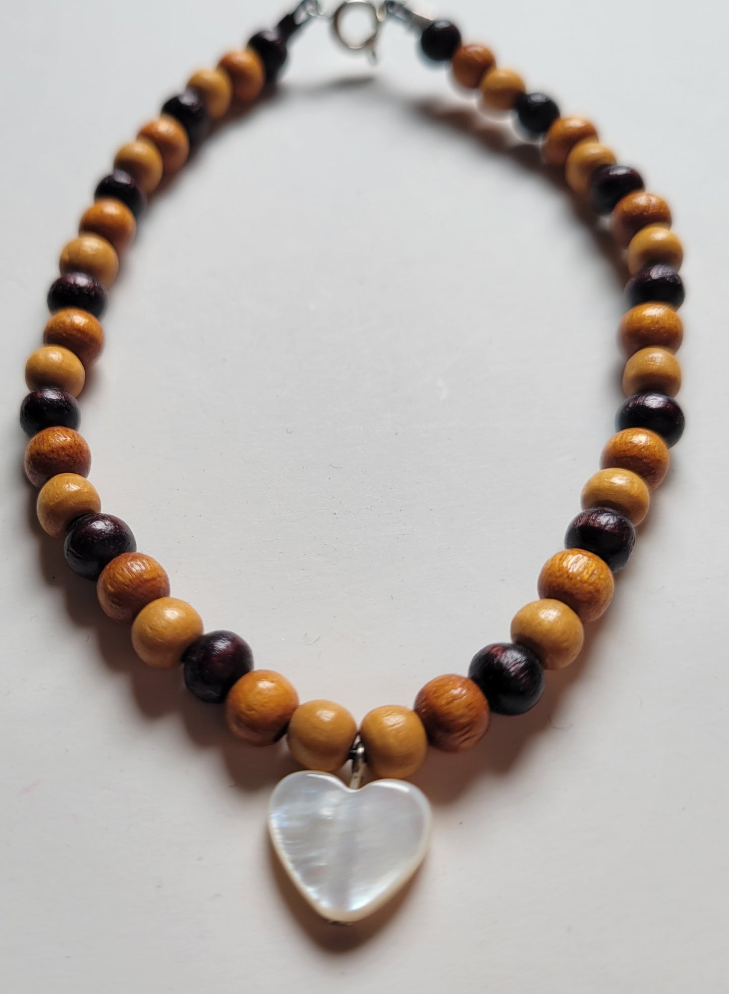 Doll Necklace For 18 Inch Doll HEART Wood Beads fits 18 Inch American Girl Dolls