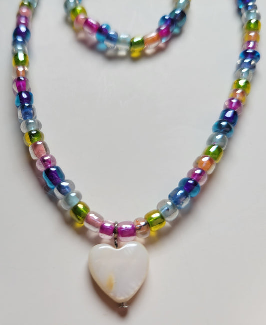 Doll Necklace Set For 18 Inch Dolls Multi Color with HEART Fit 18 Inch American Girl