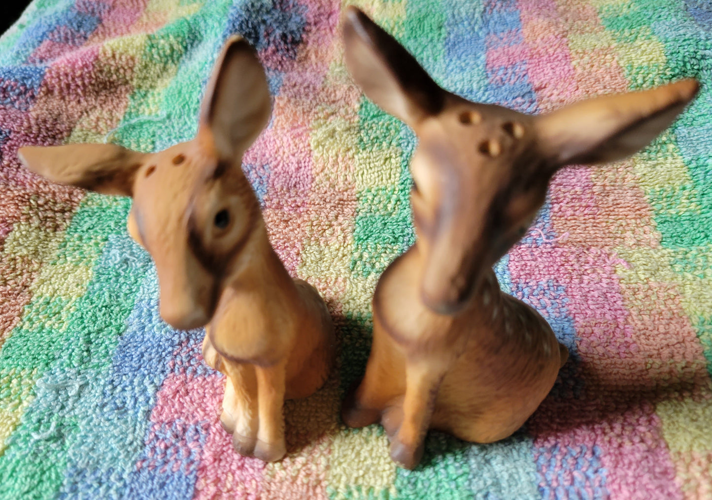 Vintage Baby Deer Sitting Spotted Fawn Salt & Pepper Shakers