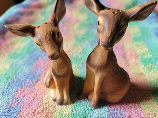Vintage Baby Deer Sitting Spotted Fawn Salt & Pepper Shakers