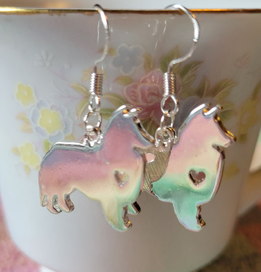 Artisan Elegant SHELTIE/ COLLIE Dog Breed Dangle Drop Silvertone Fashion Earrings French Wire