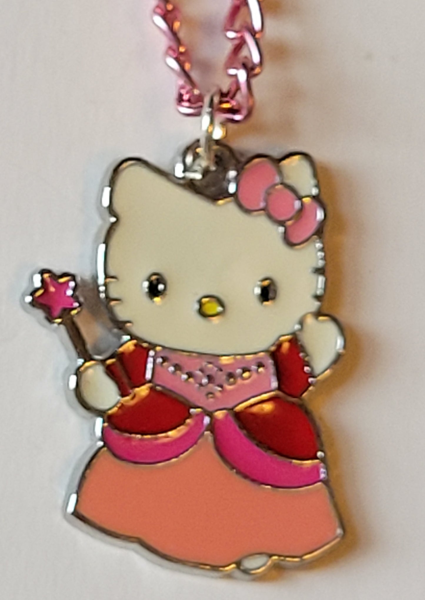 Hello Kitty Princess w/Wand Charm Pendant  Necklaces With Color 18" Chain