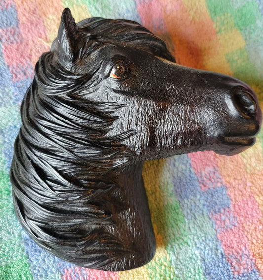 Bosson HORSE/PONY HEAD Black Vintage Fraser Art Purchased In England 1981 To 85