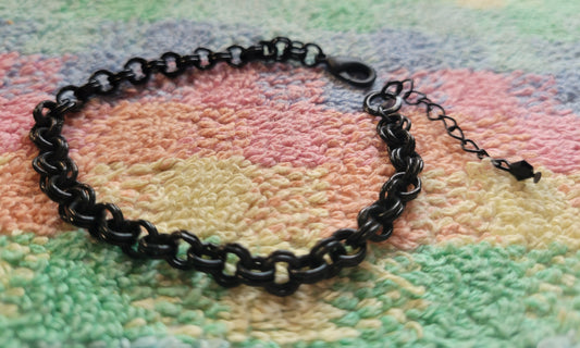 Womans Black Chain Charm Style Bracelet Gothic Boho Gypsy