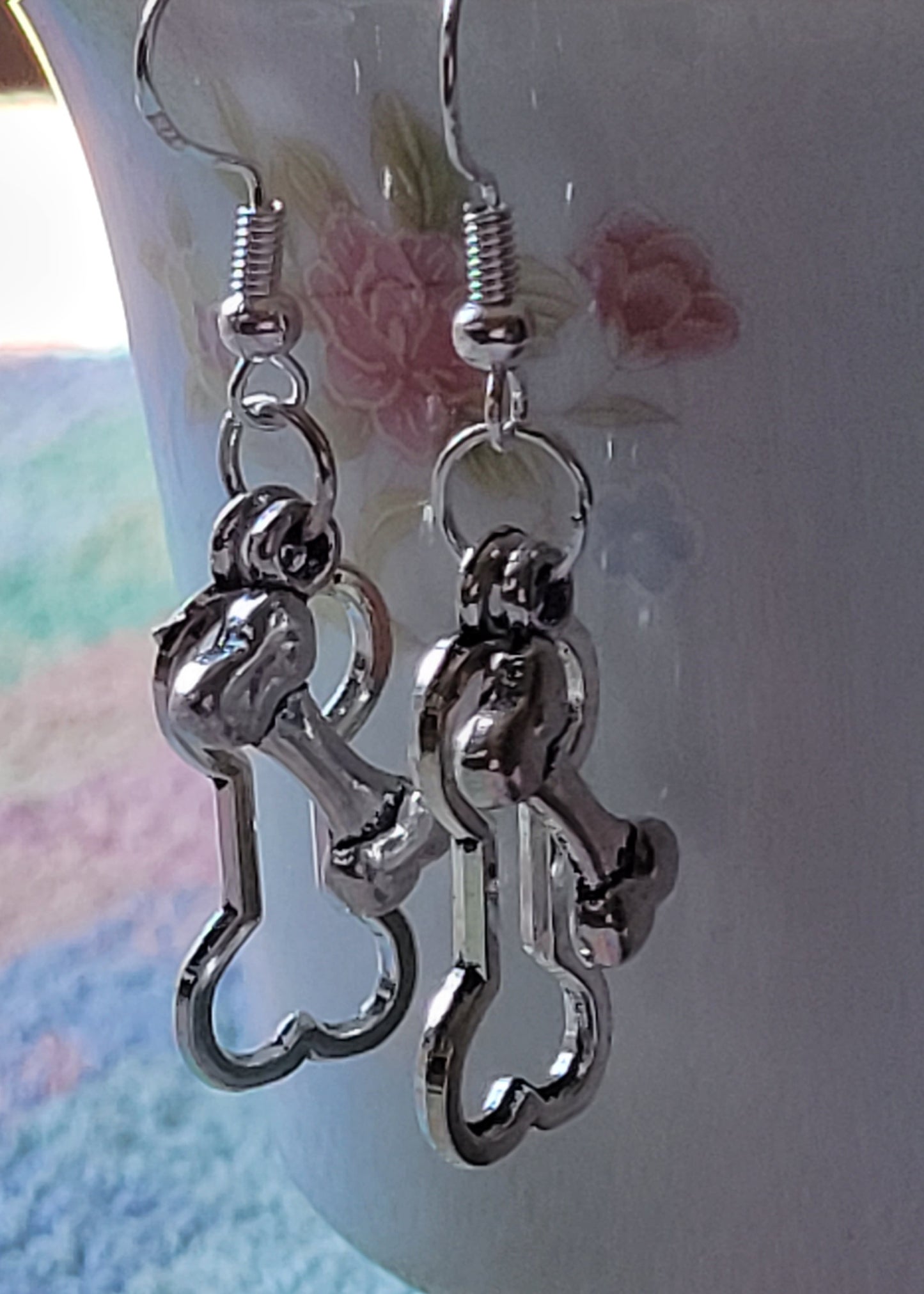 Dog Bone Earrings Cut Out Style Dangle Drop Fashion Earrings