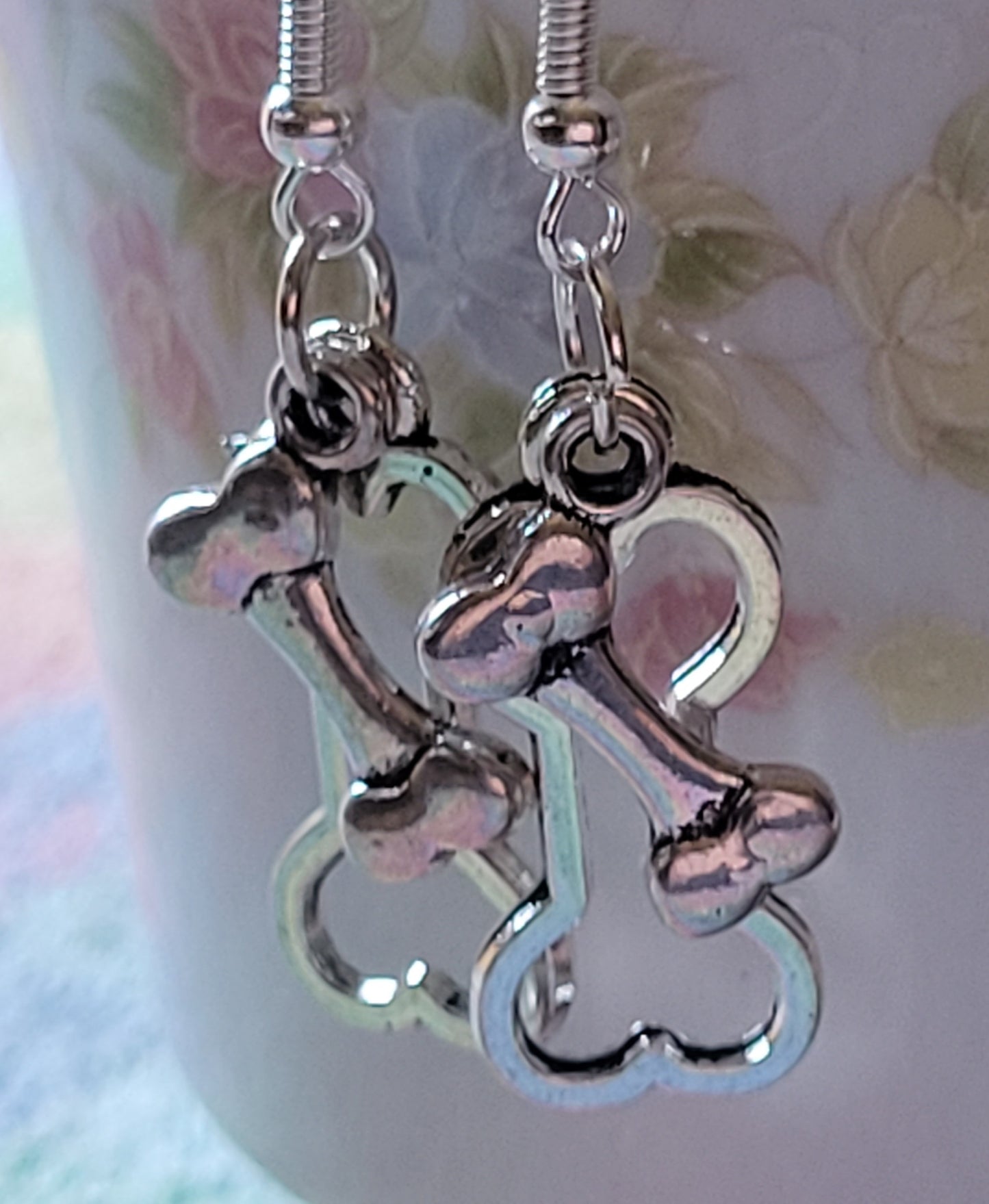 Dog Bone Earrings Cut Out Style Dangle Drop Fashion Earrings