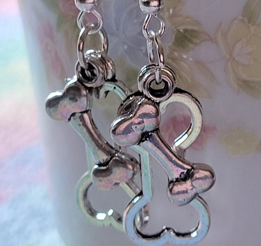 Dog Bone Earrings Cut Out Style Dangle Drop Fashion Earrings