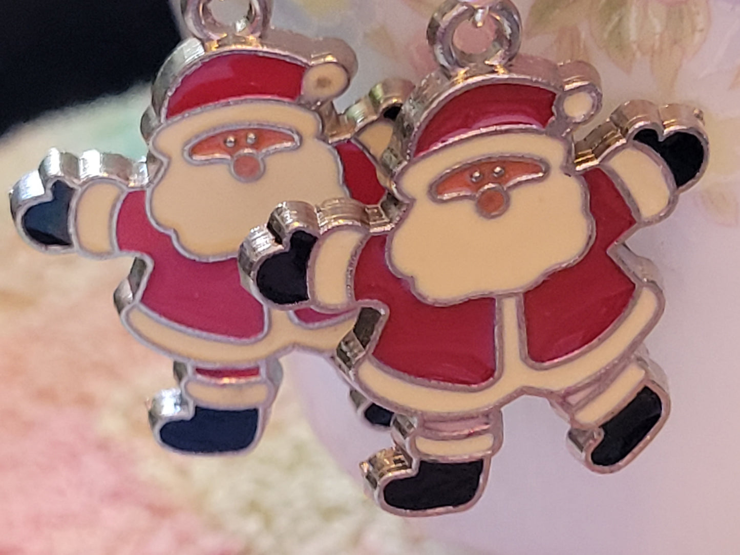 Artisan Adorable SANTA  Vintage Style Dangle Drop Earrings French Wire...