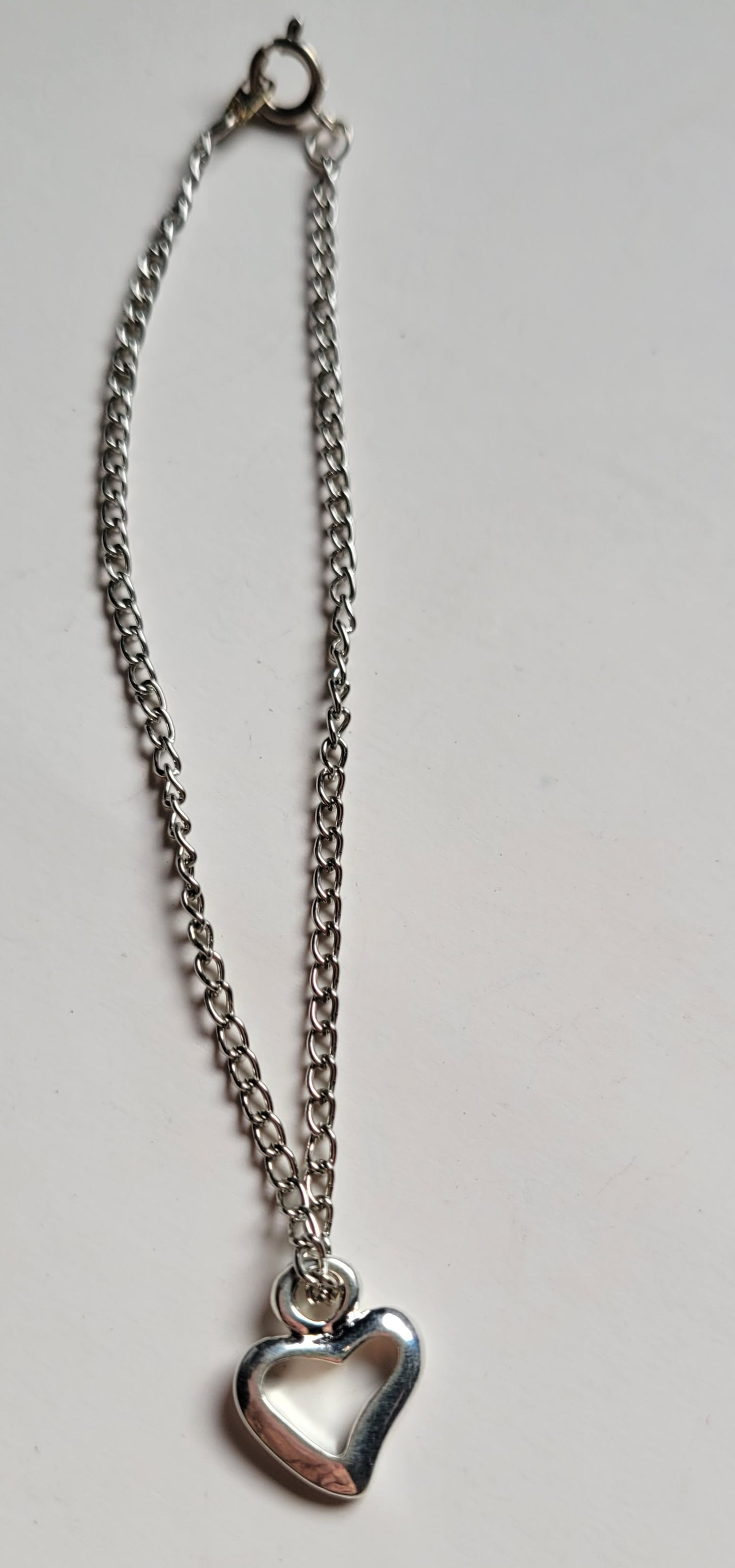 New 18 Inch Doll Silver HEART NECKLACE Doll Accessory