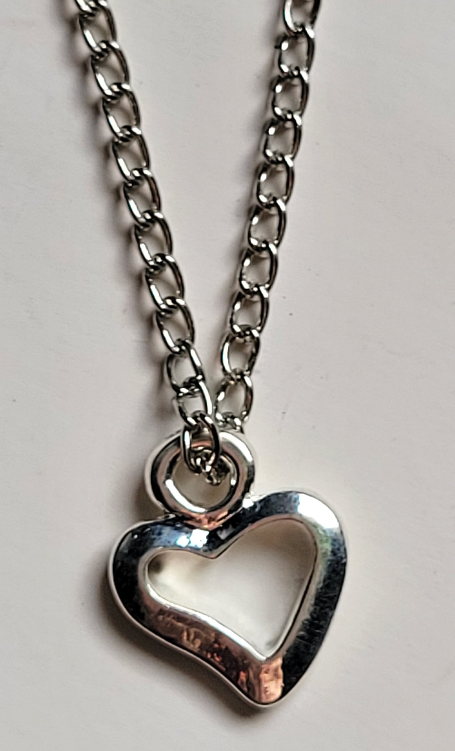 New 18 Inch Doll Silver HEART NECKLACE Doll Accessory