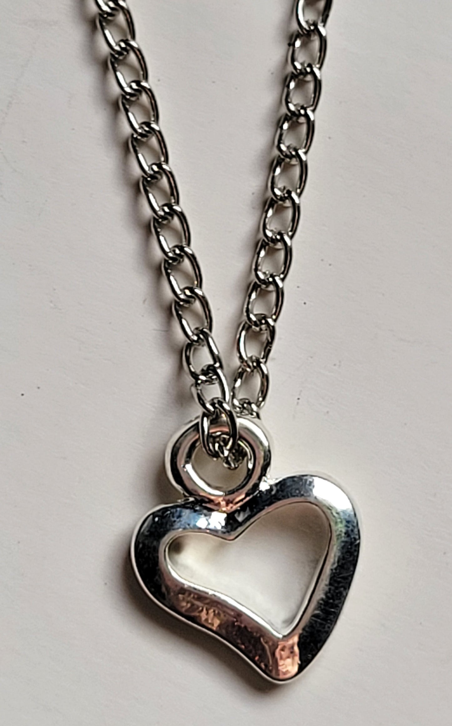 New 18 Inch Doll Silver HEART NECKLACE Doll Accessory
