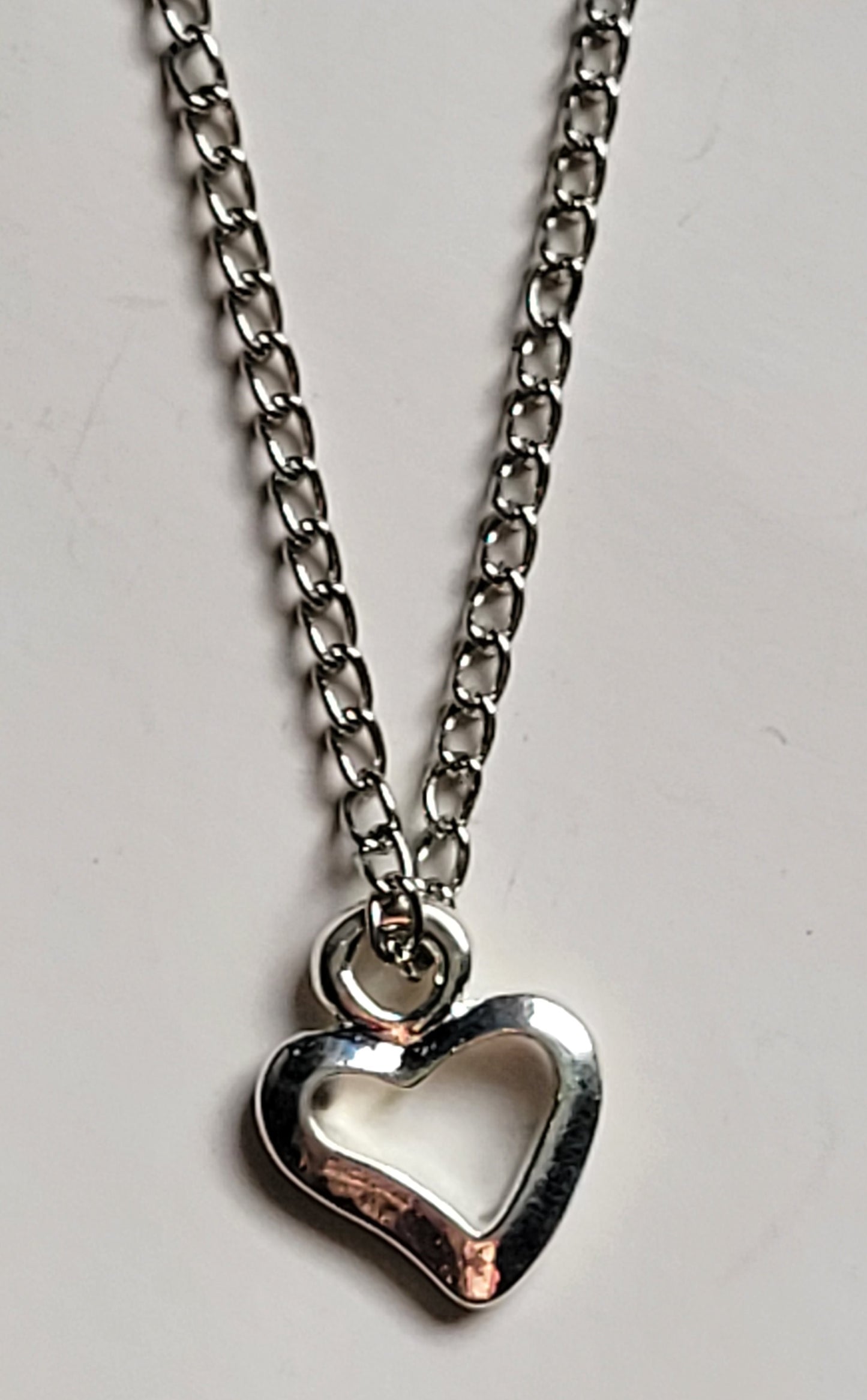 New 18 Inch Doll Silver HEART NECKLACE Doll Accessory
