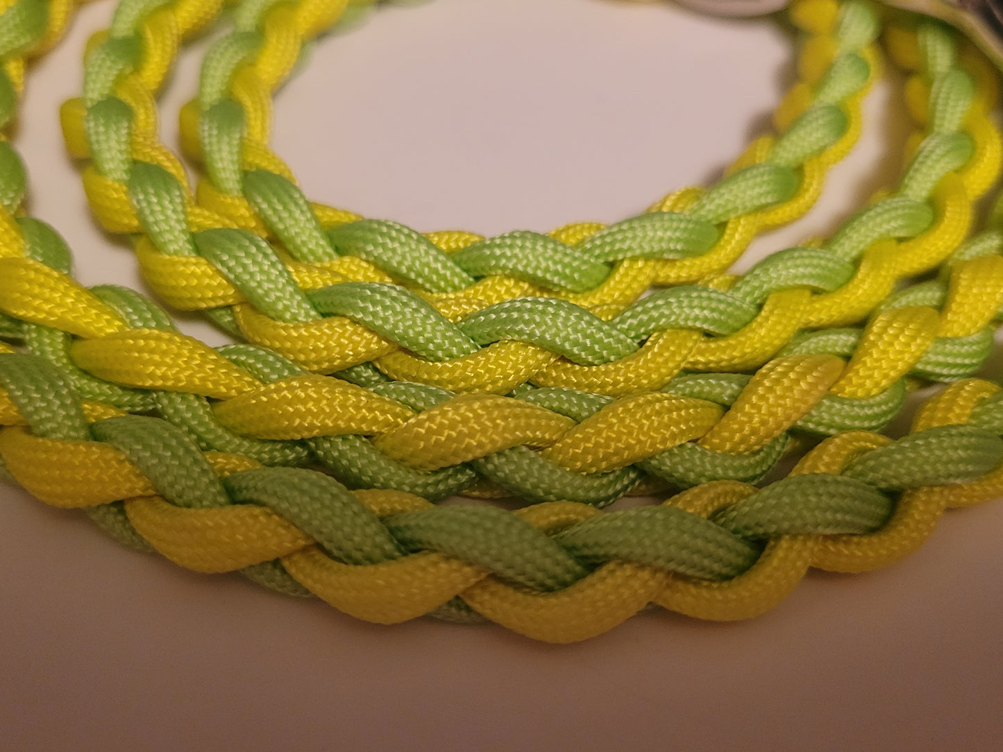 Paracord Braided Dog Leash Lead 6ft (Yellow & Lime Green) Med or Lg Dog Training/Walking